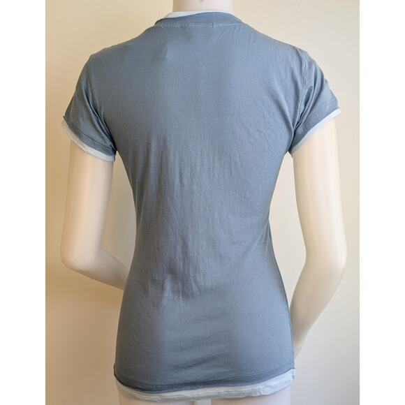 Top Of The Rock Womens Tee Shirt Large Blue NY Mob Swoosh Graphic Cotton NEW - Picture 10 of 12